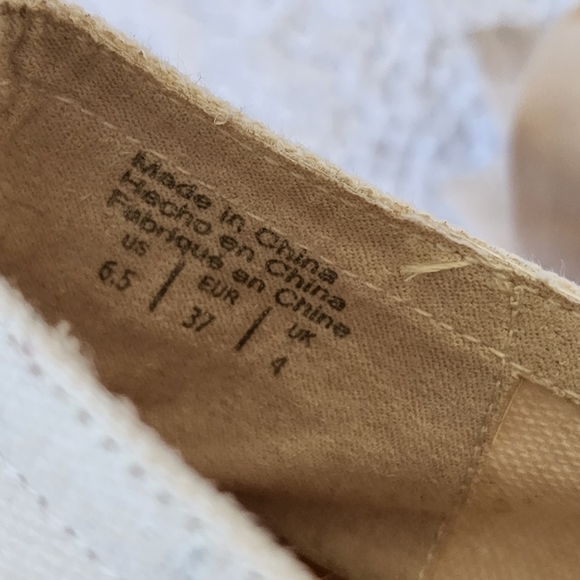 Who What Wear nude white fabric flat ballet lace up straps size 7 new - Picture 5 of 6